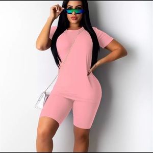 Jersey round neck tee and shorts set